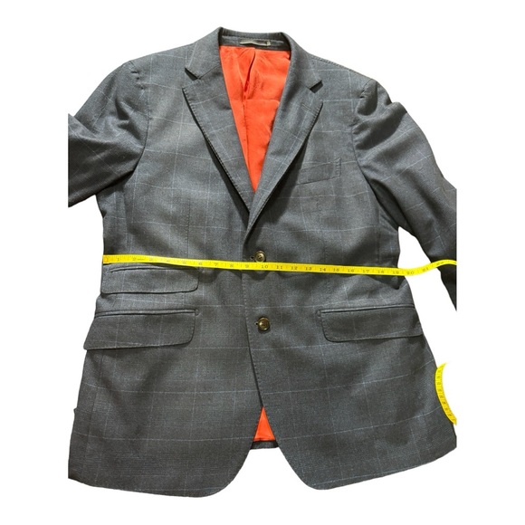 Suit Supply blue plaid wool and silk by Lanificio Carlo Barbera blazer size 46S. - Picture 5 of 10